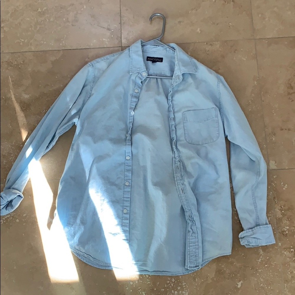 J Crew long sleeve denim button down shirt